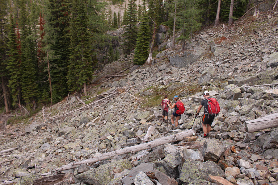 It probably would have been better to retrace our ascent tracks.