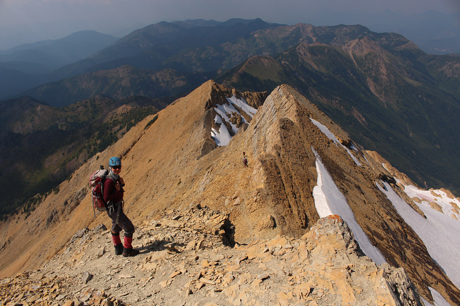 It's about a 3-hour descent to the trailhead from here...