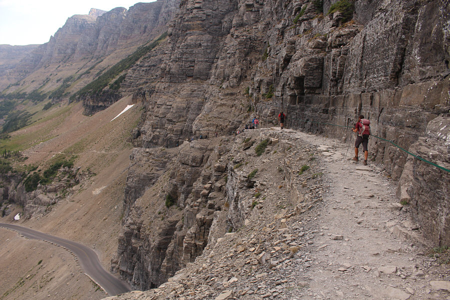 It's surprising how no one seems concerned about potential rockfall here...