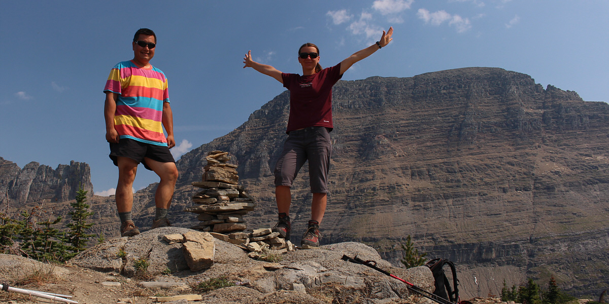 I love hiking in shorts and my "pride" shirt!