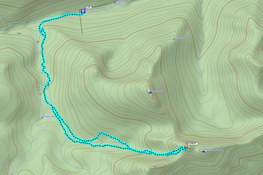 Terrible scree slog, but summit views are well-worth the effort.