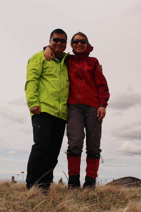 There is a benchmark hidden in the grass at our feet here.