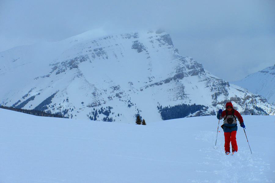 Surprisingly, there were no other backcountry skiers in Sunshine Meadows on this day.
