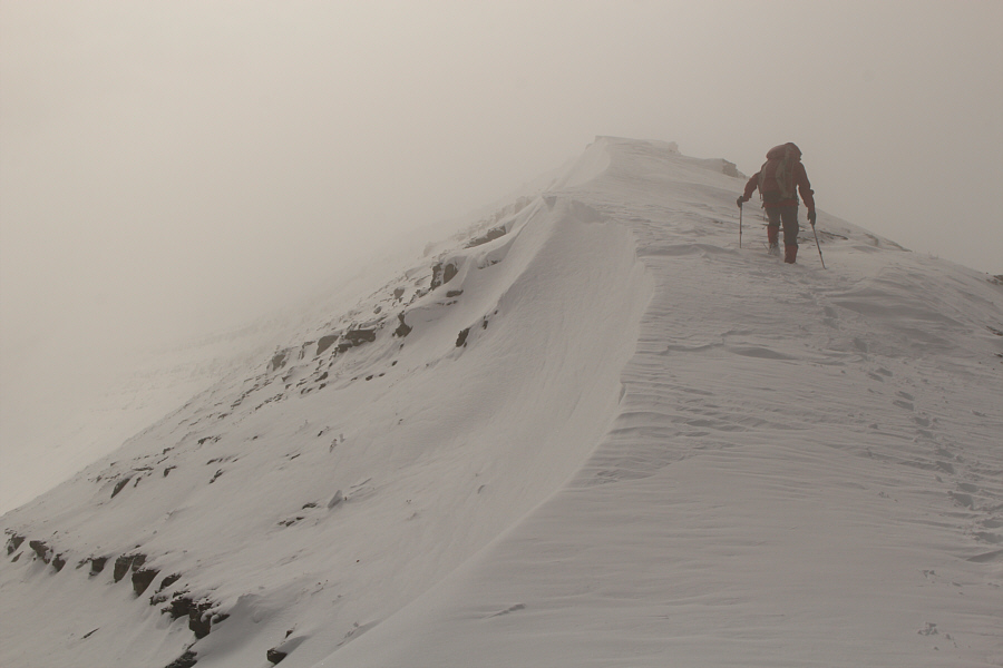 It looks like she's climbing some Himalayan giant!