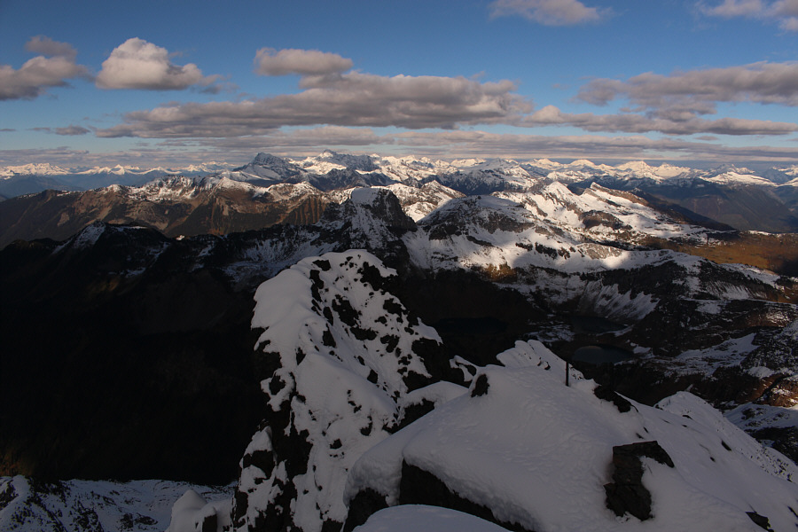 In shadow at centre is Ghost Peak, another future climbing objective...