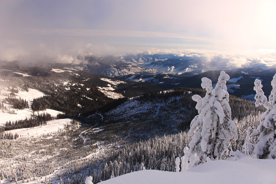 Trail is about 18 kilometres away as the crow flies.
