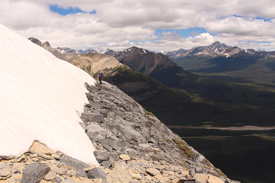 It's not worth it to go up and over the snow patch.