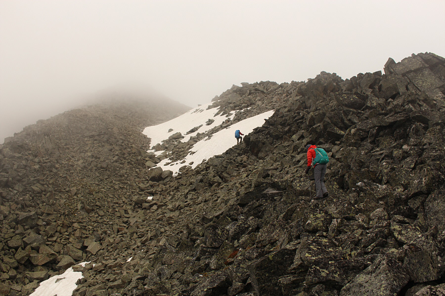 It's actually much easier going up this mess of rocks than coming down!