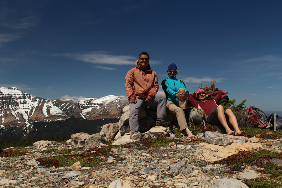 Marta and Zosia were drying out their socks and boots when the grizzly bear showed up!