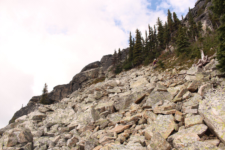 Much easier than going straight down the middle of the slope!