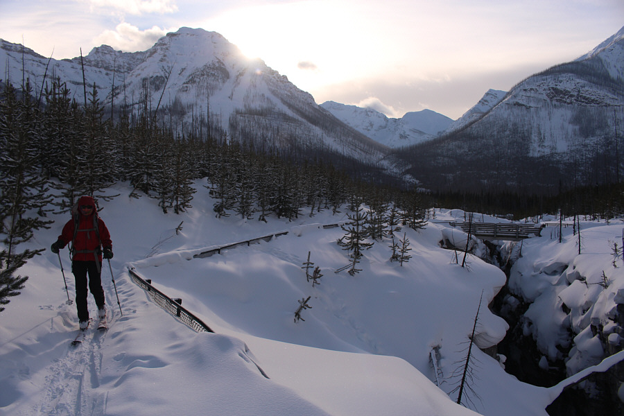 Try not to ski into the canyon 'cause it's a long drop!