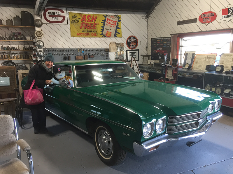 Frosty drives a green car?