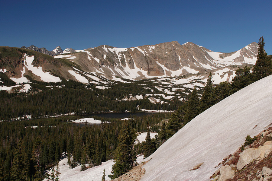 At the end of the day, we hiked back to Brainard Lake with a large group of young female cheerleaders who had hiked to Mitchell Lake.