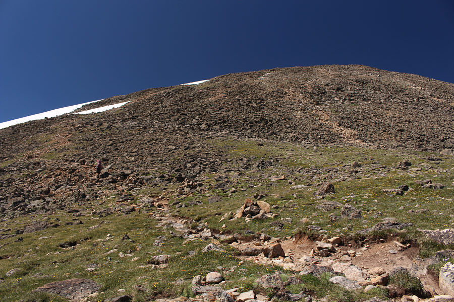 Because of foreshortening, it's a longer climb than it looks.