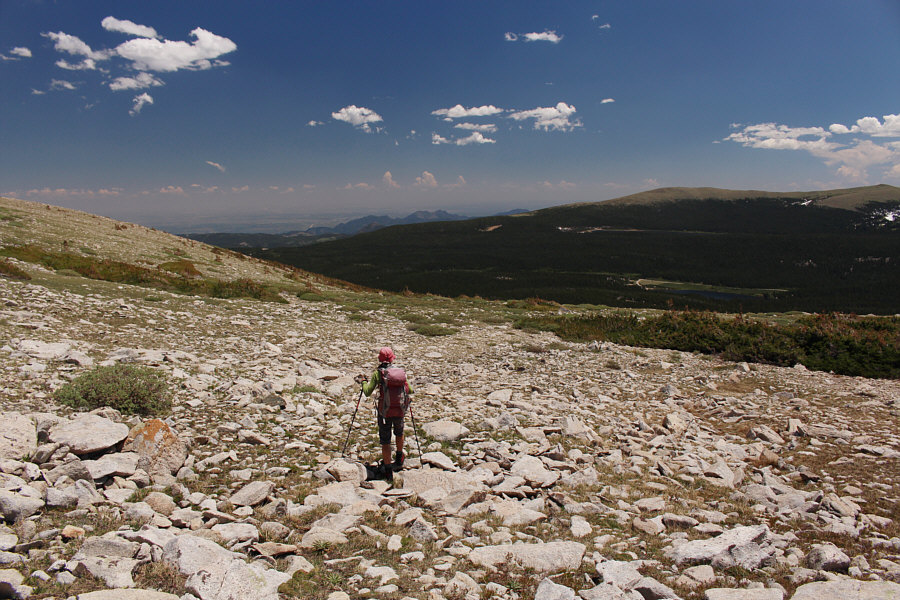 It looks tempting to go right, but I have a feeling that the terrain there is more problematic.