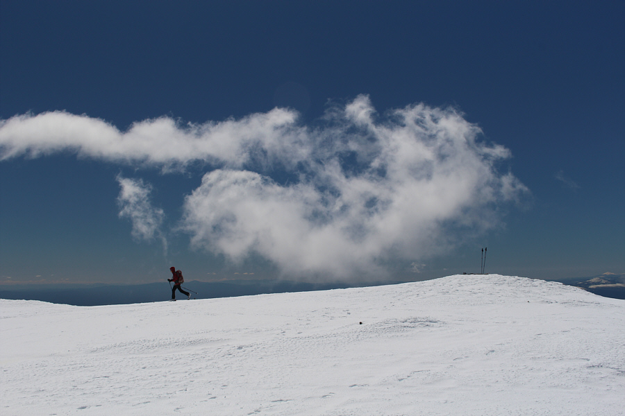 Depending on the snow drifts, the highest point may vary a bit throughout the year.