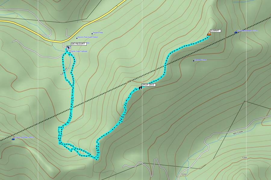 A fairly straightforward ski-and-hike.