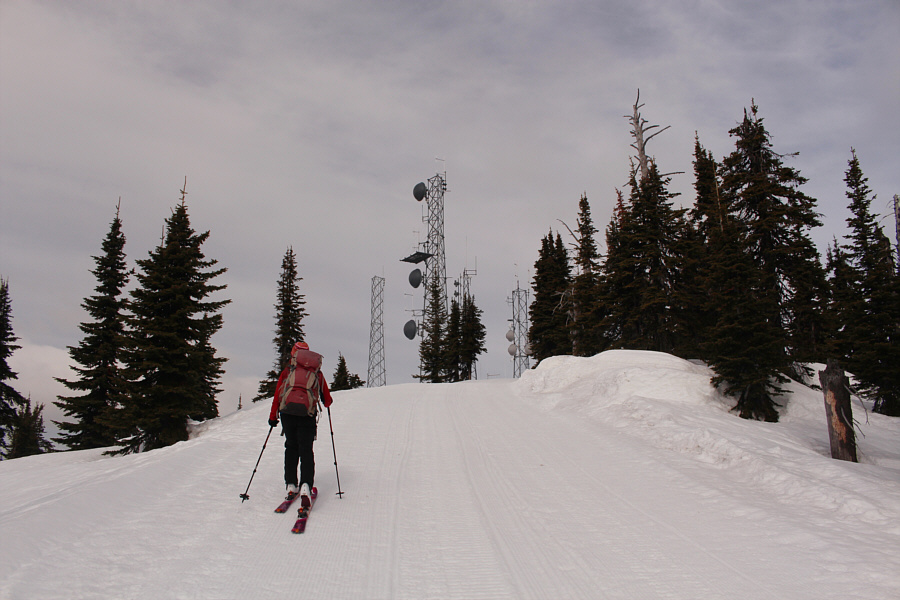 Watch out for snowmobilers bombing down this track!