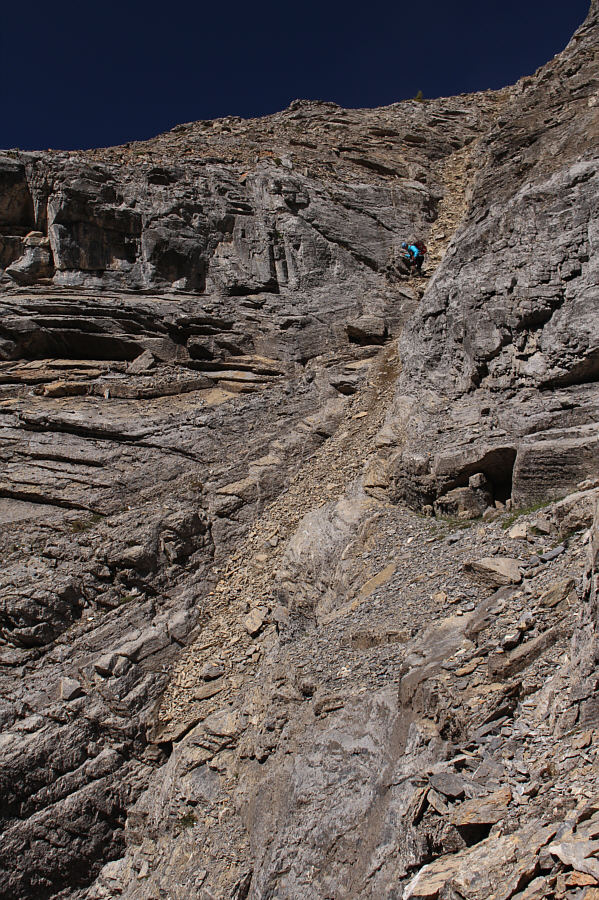 This chute was sheer hell to go back up on the descent.
