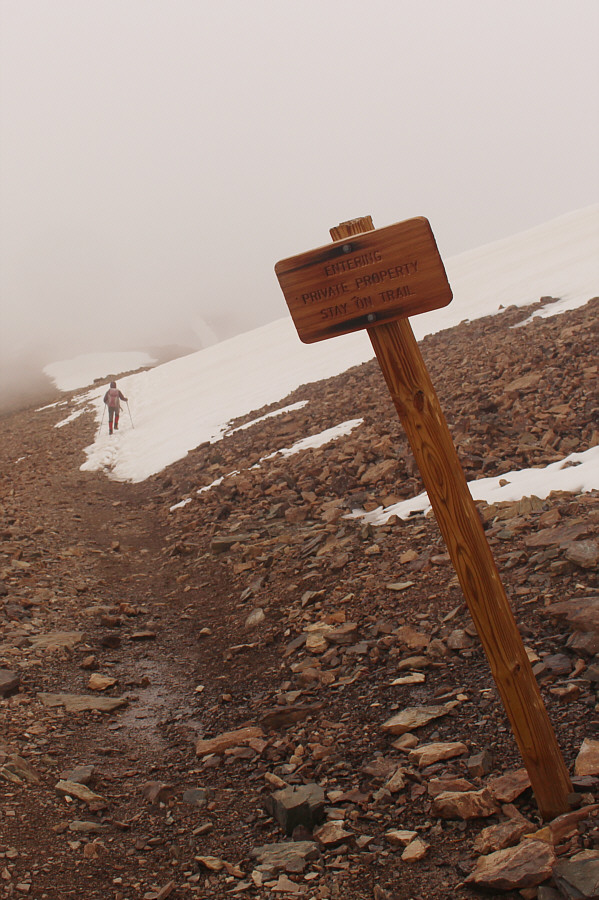 I think most people climbing Mount Bross ignore these signs anyway.