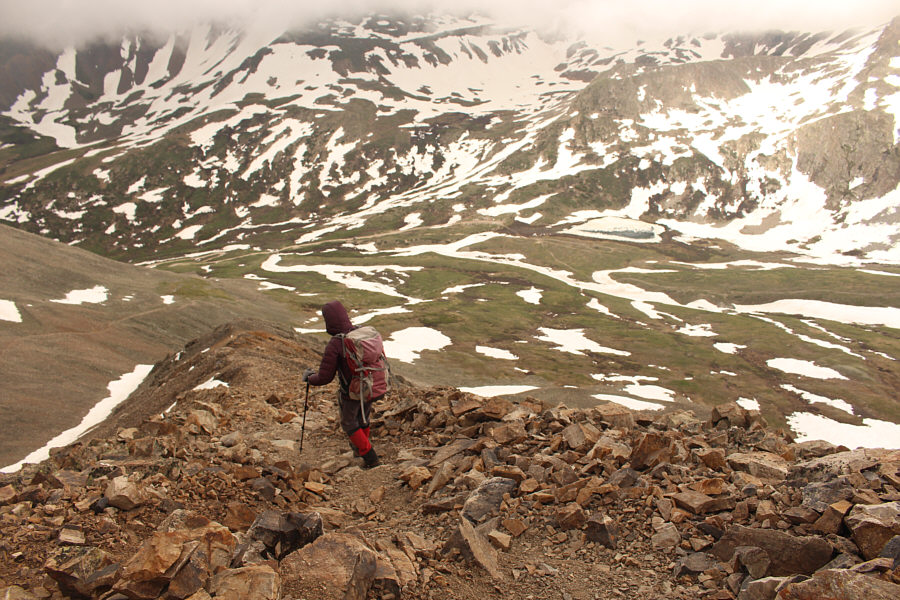 It will start raining shortly. I'm glad we're heading down for good.