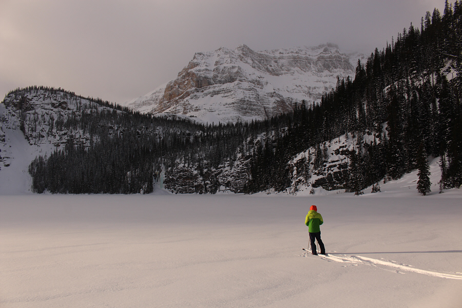Daniel is already eyeing that chute at far left as a potential ski descent!