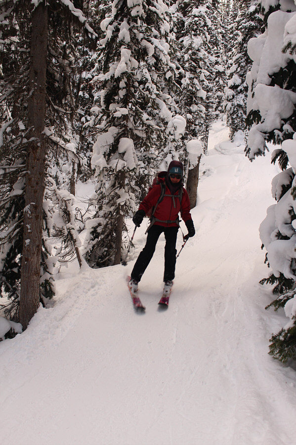 Zosia's downhill skiing has really improved this year!