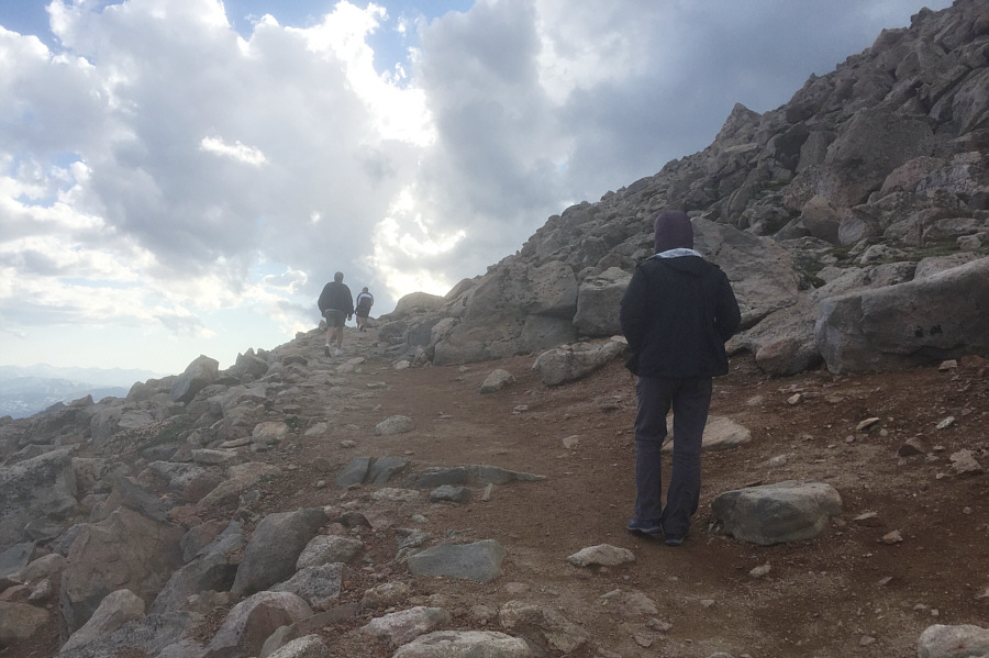 The switchback is very long; some people take a short cut and just scramble up the rocks.