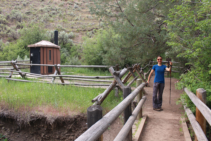 Make use of this toilet 'cause there ain't any at the hot springs!
