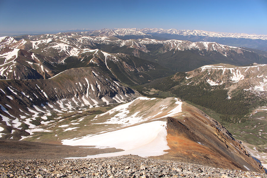 The snow helps in identifying those distant peaks.