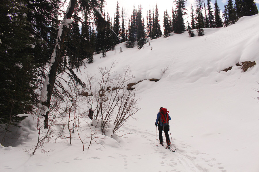 These slopes could potentially slide, but there's probably not enough snow to bury you fully!