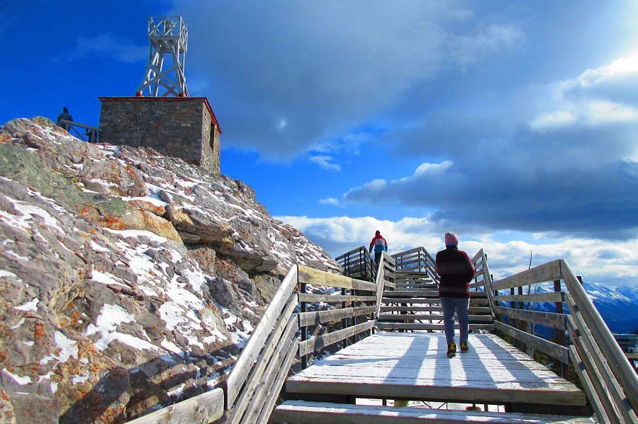 I wonder if Parks Canada would mind if someone climbed to the top of the wooden structure on the roof...