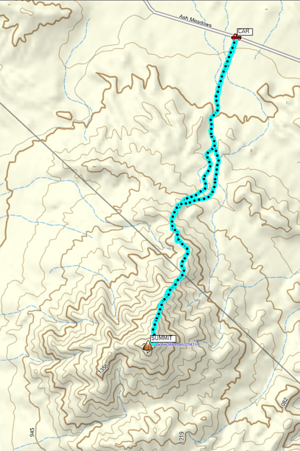 A wearisome off-trail hike.