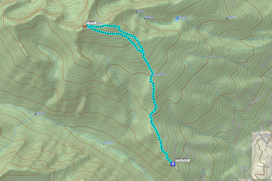 Even with a good trail, expect a long outing with lots of elevation gain!