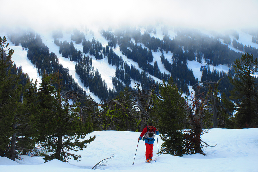 Yep, that cloud cover is still persisting on the upper mountain.