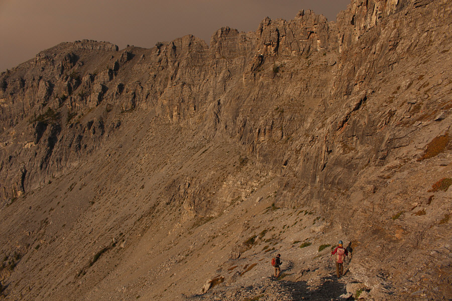 The smoke actually helped cool the sun a bit as we descended this basin.