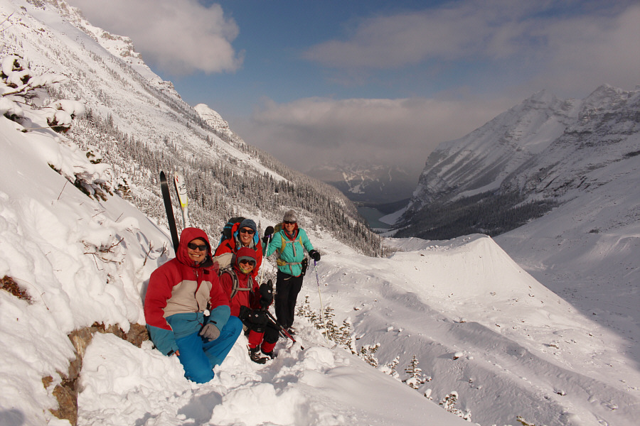 Now for the tricky part--getting down from here with light touring skis!