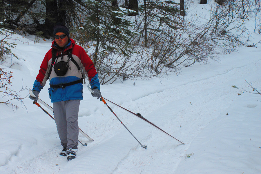 Better than breaking my neck trying to ski down, I suppose!