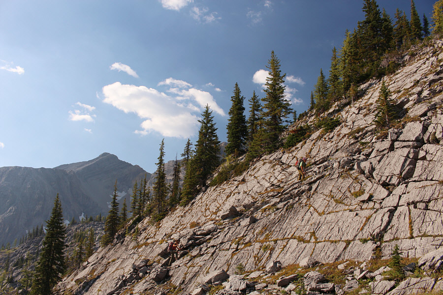 Surprisingly, there is an easy route up this.