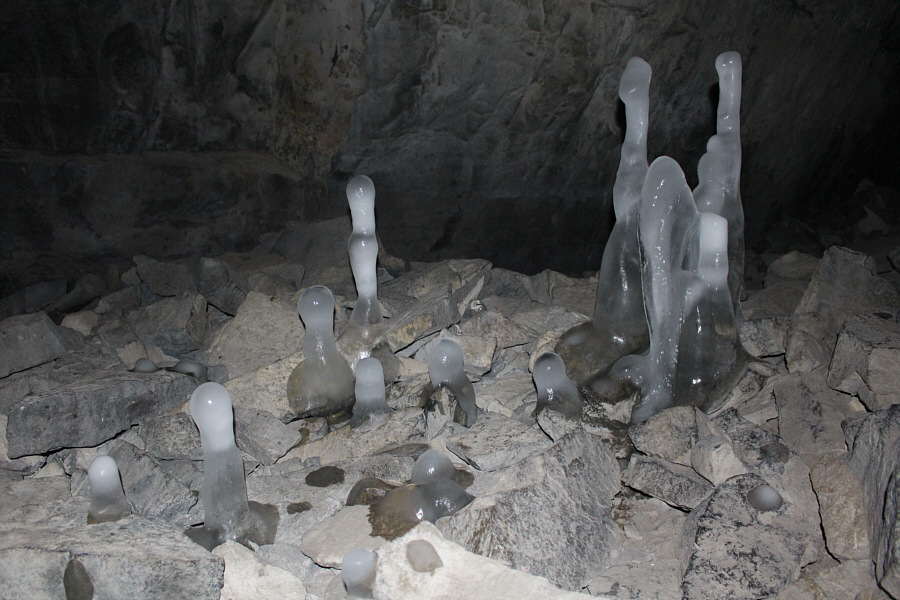 Ice stalagmites!