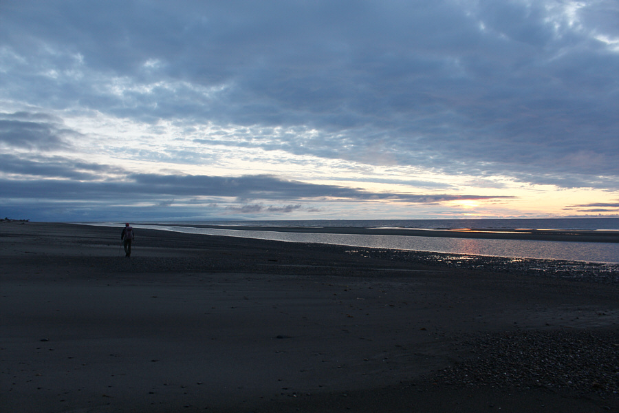 The beach is easiest to walk on during low tide.