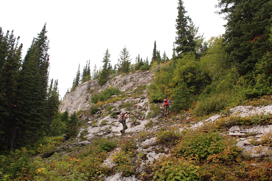 It's easier to climber's right.