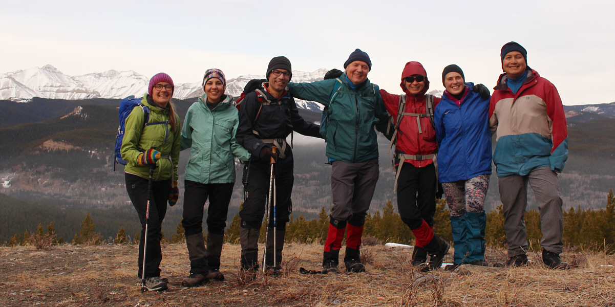 Everyone is happy to tag the first summit of the day so quickly!