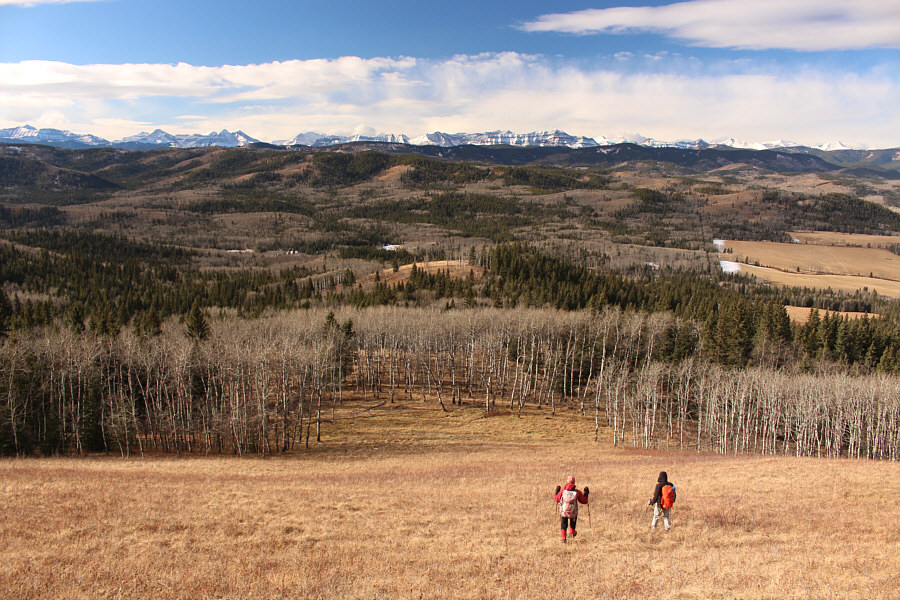 Watch for an annoying barbed wire fence at the bottom of this grassy slope!
