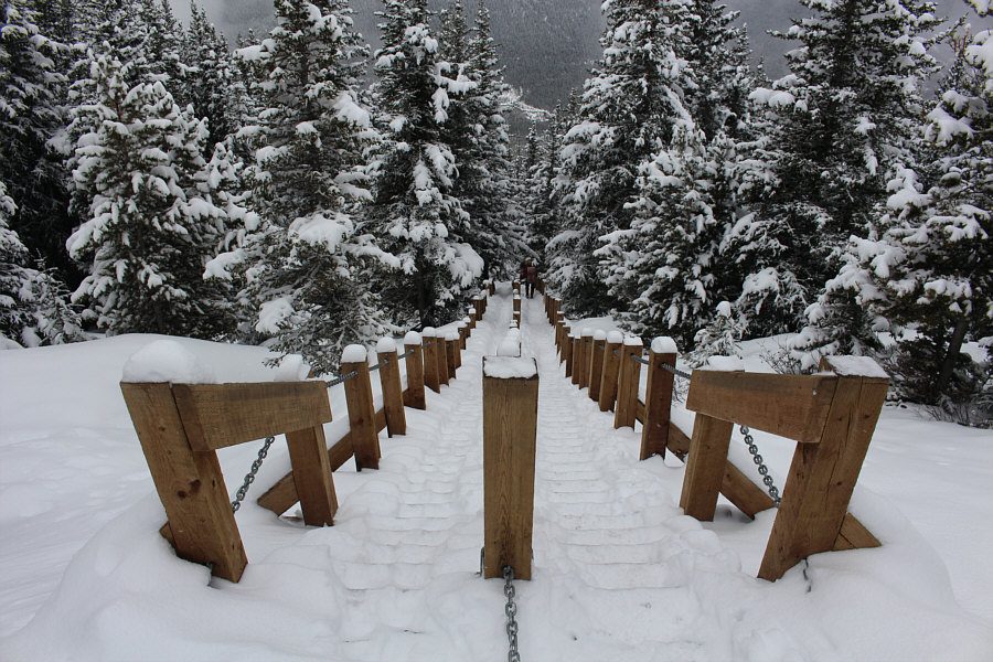 They should have a railing you can slide down!