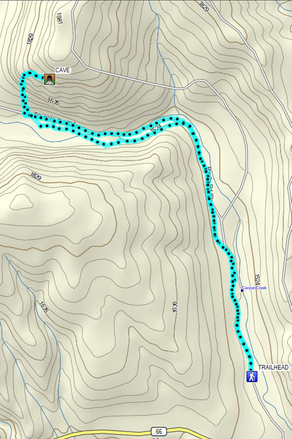 A challenging hike and scramble to an obscure but interesting cave.
