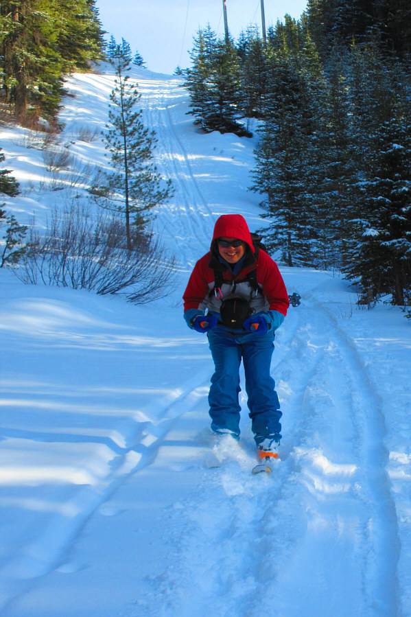 Just kidding. It's hard to pick up speed on this trail!