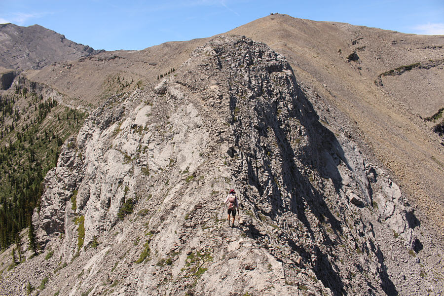 There is some mild exposure down-climbing the other side.