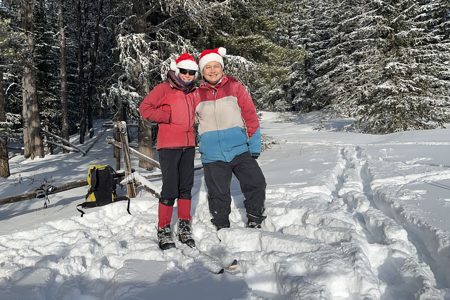 Still brutally cold here despite our smiling faces!