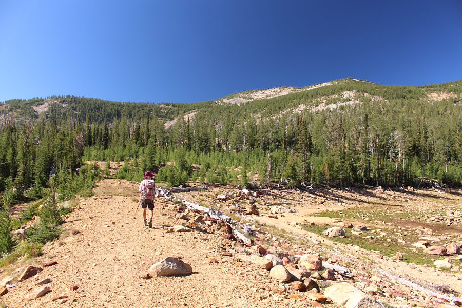 Carlton Creek flows out the east side of the dam and is a good place to replenish your water supply.